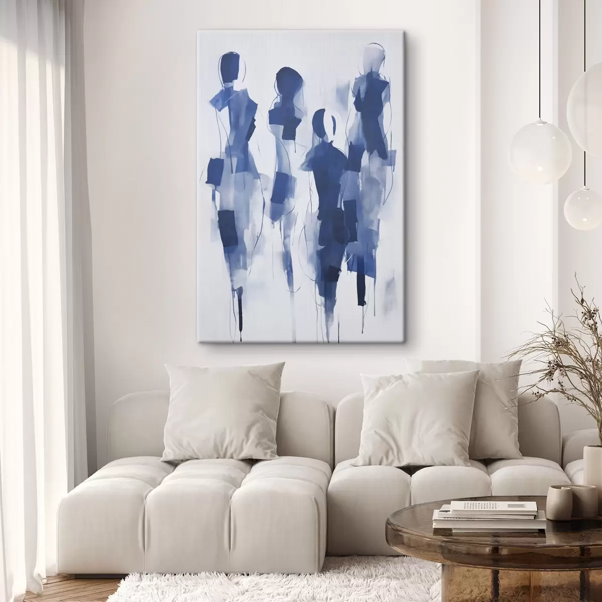 wall murals Abstract silhouettes, imitation of painting s51131