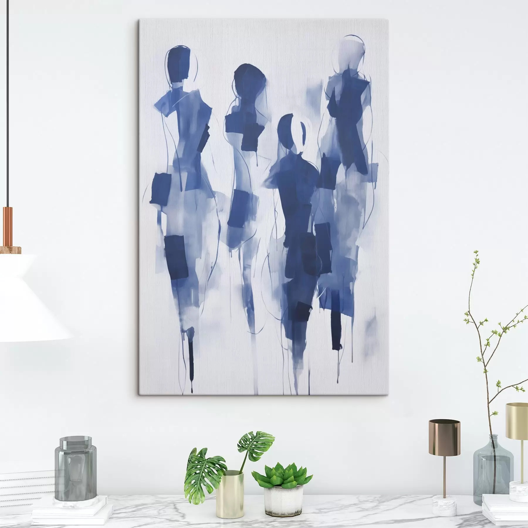 wall murals Abstract silhouettes, imitation of painting s51131