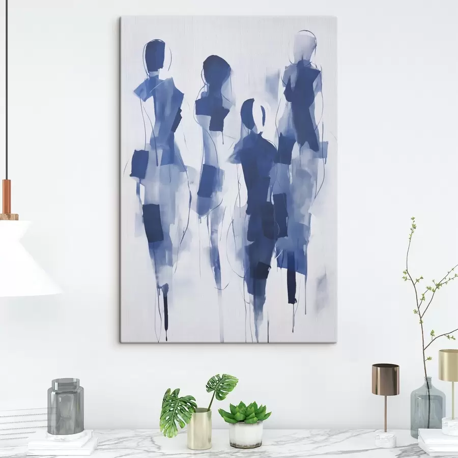 wall murals Abstract silhouettes, imitation of painting s51131