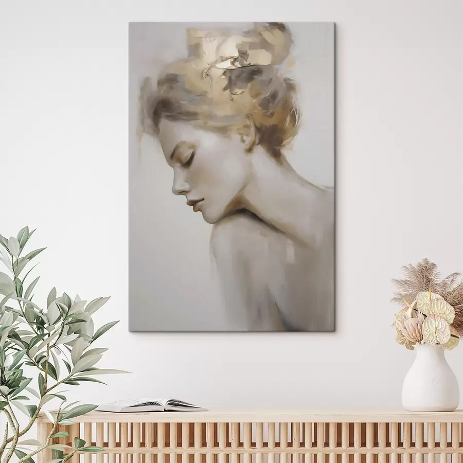 wall murals Portrait of a girl with her eyes closed s51133
