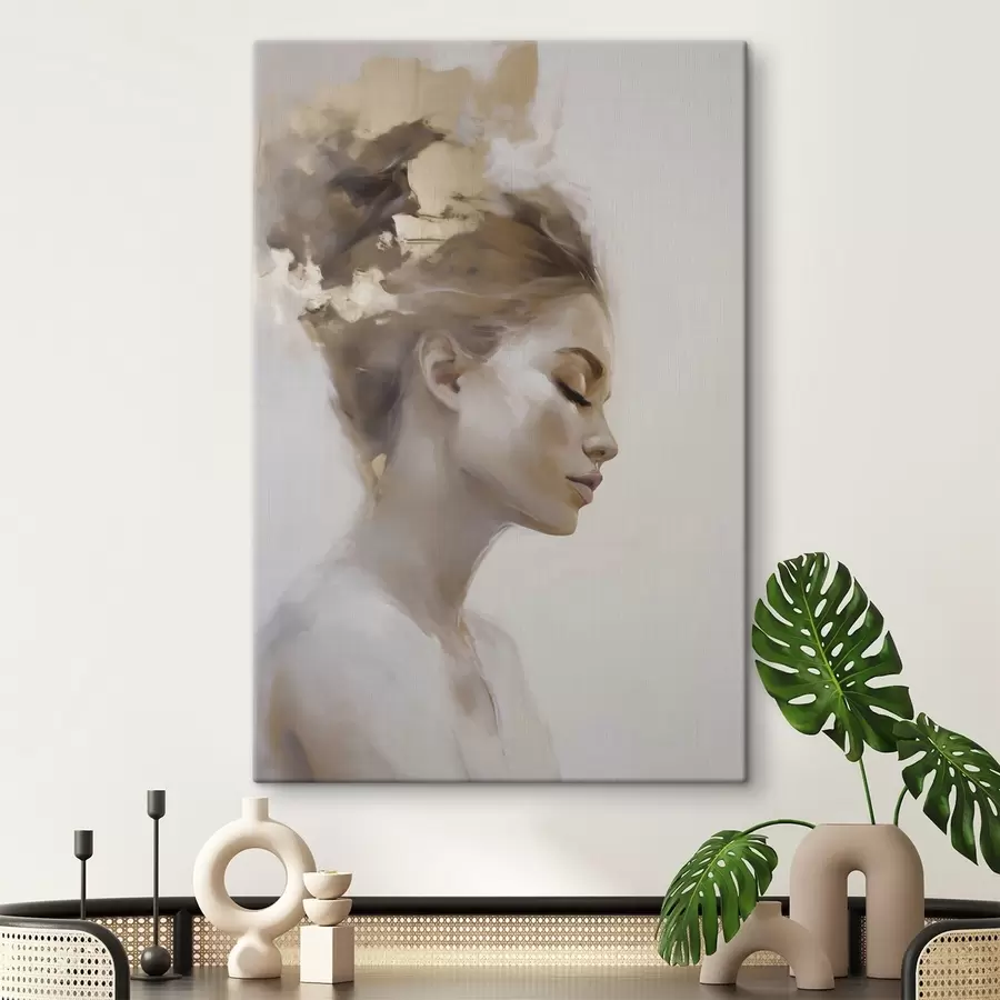 wall murals Profile portrait of a young woman s51134