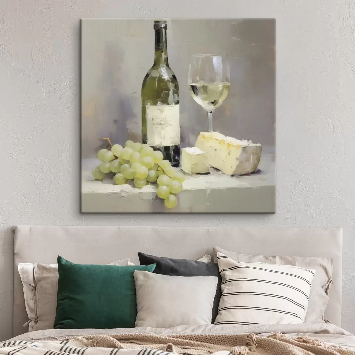 murales Una botella de vino y unas uvas, una imitación de un cuadro s51135
