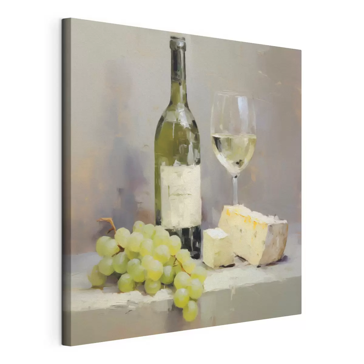 murales Una botella de vino y unas uvas, una imitación de un cuadro s51135