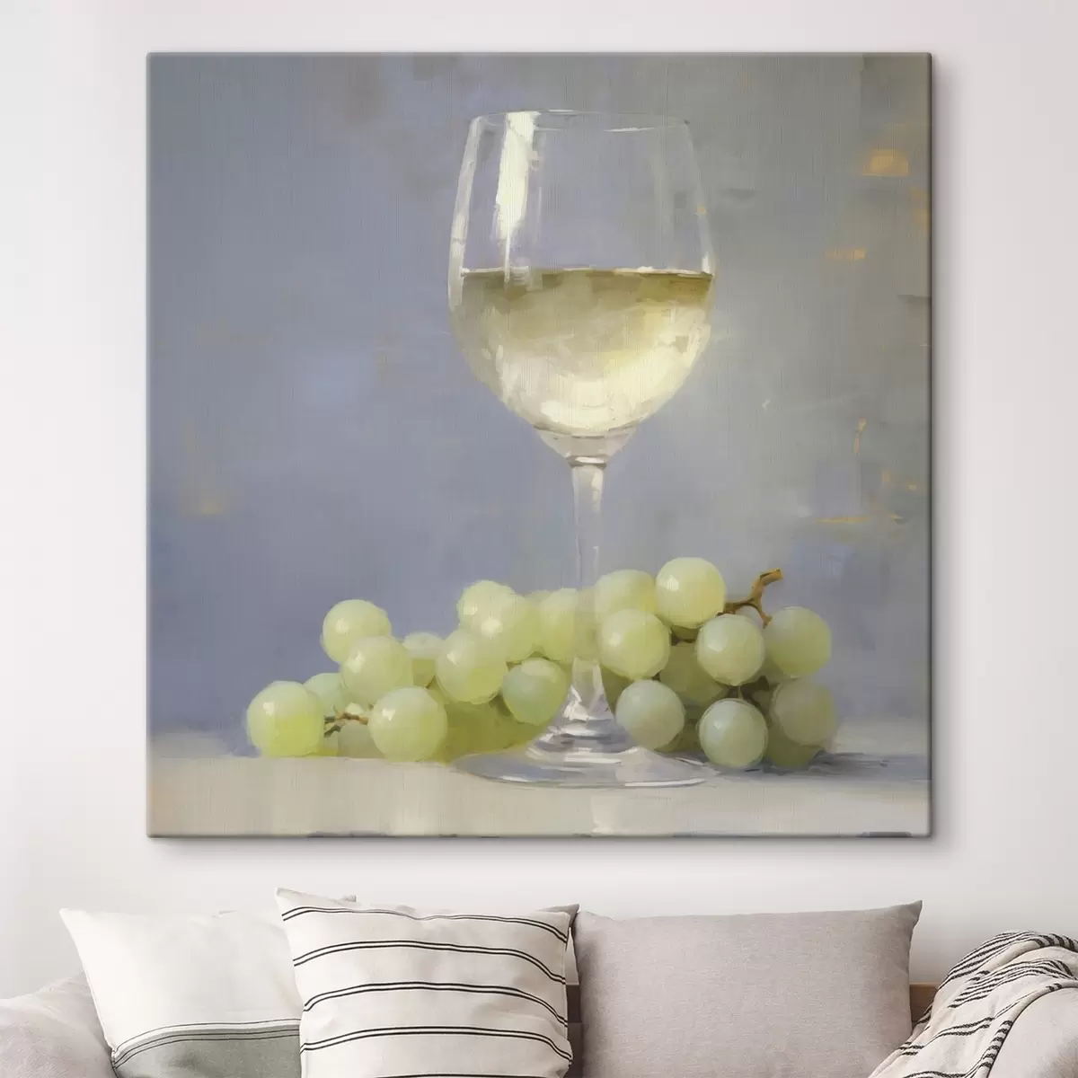 wall murals A glass of wine and grapes, an imitation of a painting s51136
