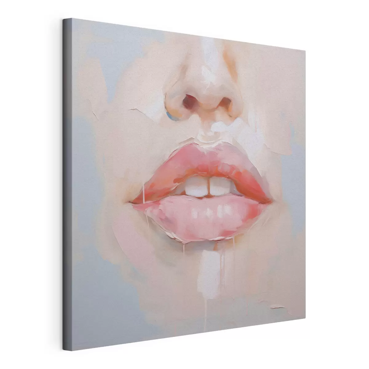 wall murals Lips, imitation of a painting s51138