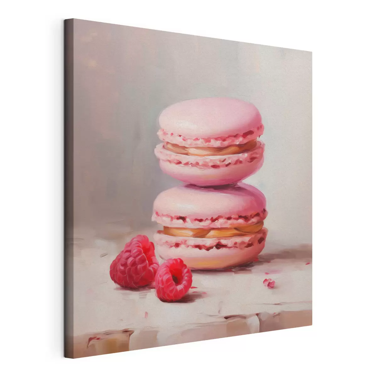 murales Macarrones y frambuesas, imitación de un cuadro s51144