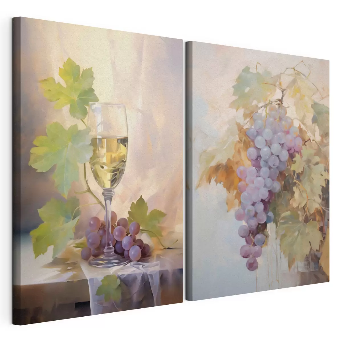 wall murals A glass of wine and grapes, imitation painting m31093