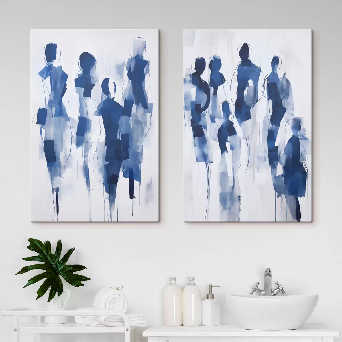 wall murals Abstract silhouettes, imitation of painting m31097