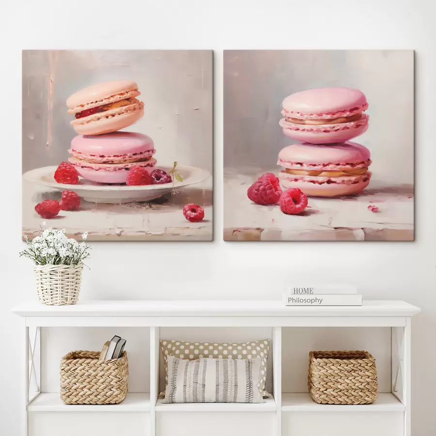 murales Macarrones y frambuesas, imitación de un cuadro m31103