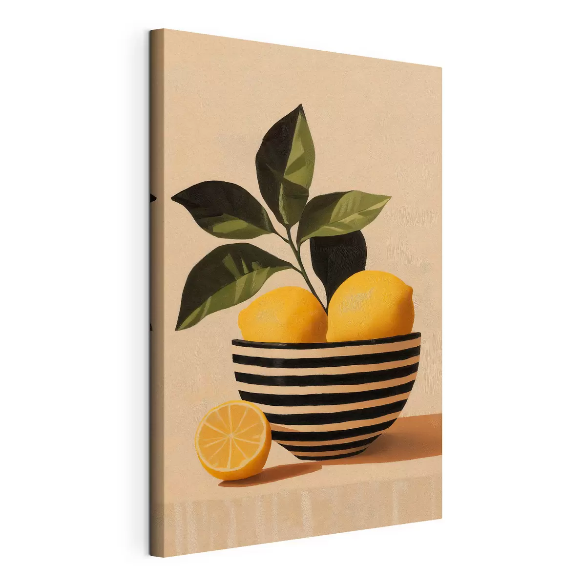wall murals Lemons in a Striped Bowl s51046
