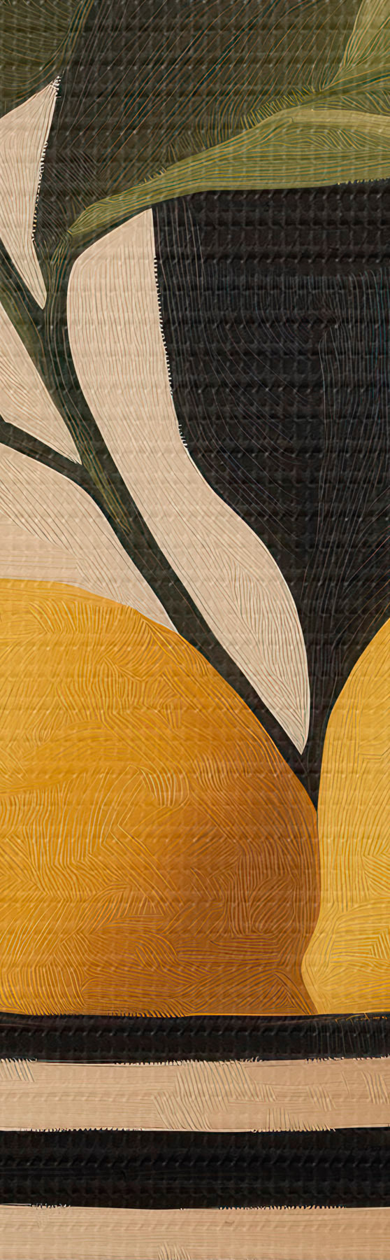 wall murals Lemons in a Striped Bowl s51046