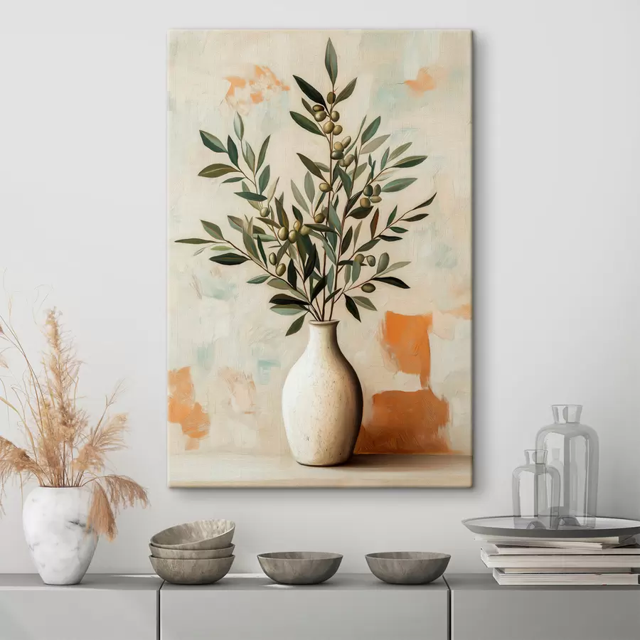 wall murals Olive Branches in a Vase s51047