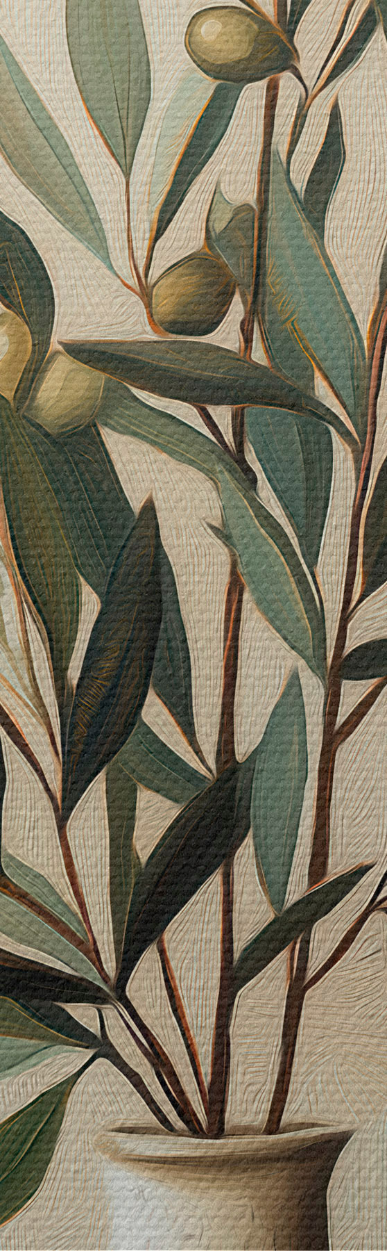wall murals Olive Branches in a Vase s51047
