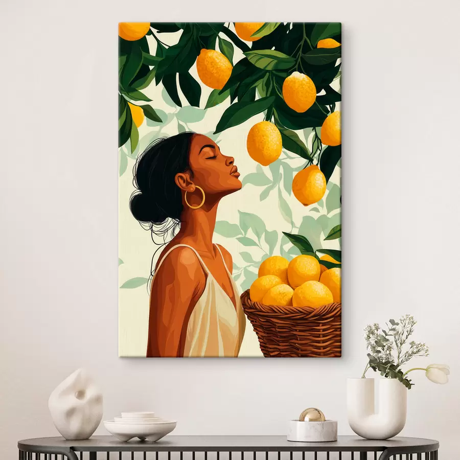 wall murals A Girl Among Lemons s51049