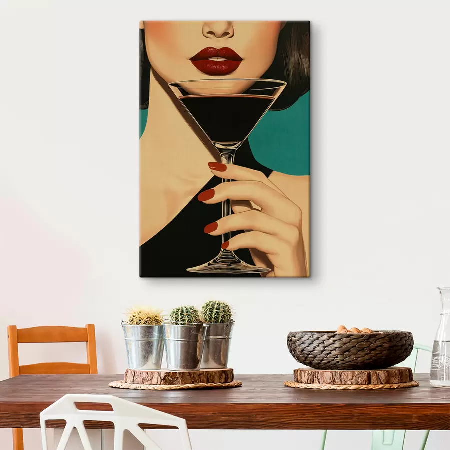 wall murals A girl with a glass s51052