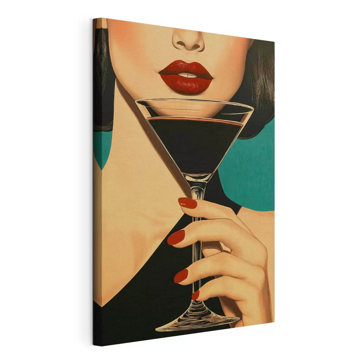 wall murals A girl with a glass s51052