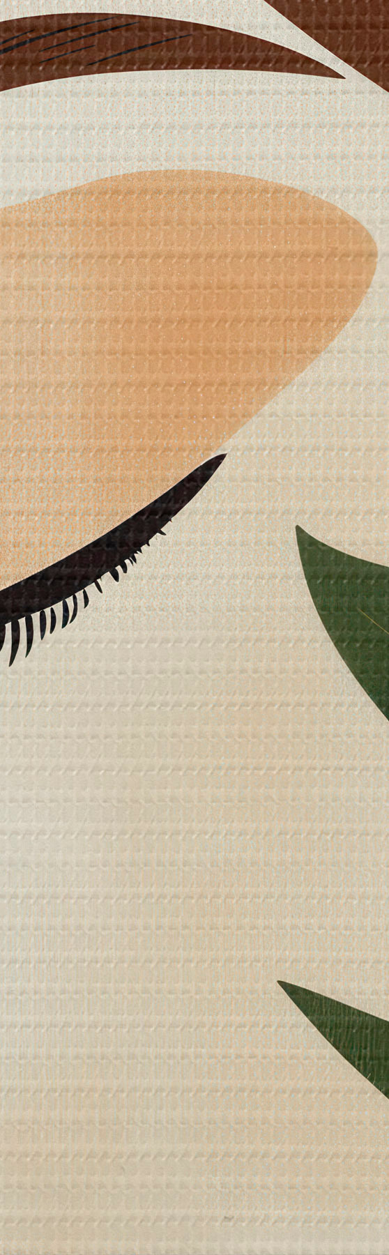 wall murals An abstract image of a girl with leaves s51053