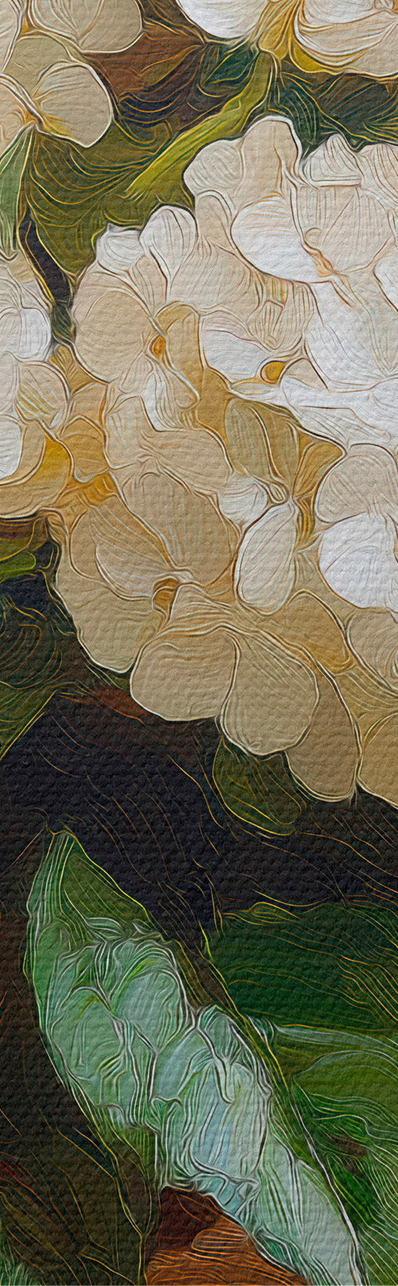 murales hortensias blancas s51062