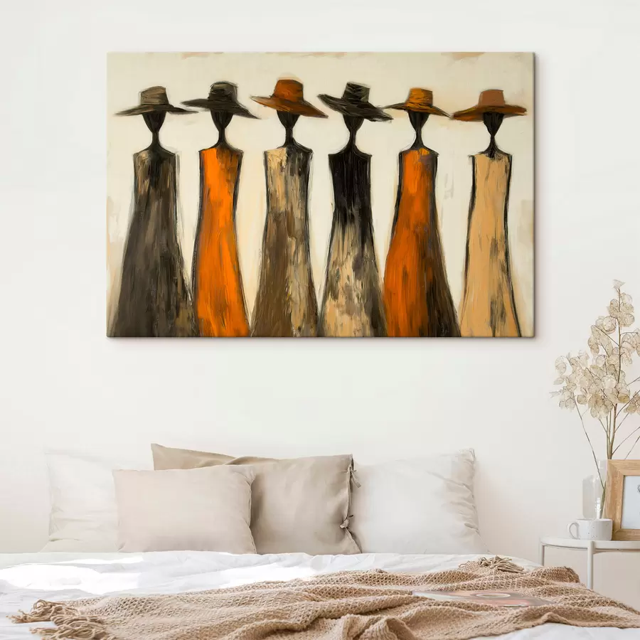 wall murals Silhouettes in Hats s51064