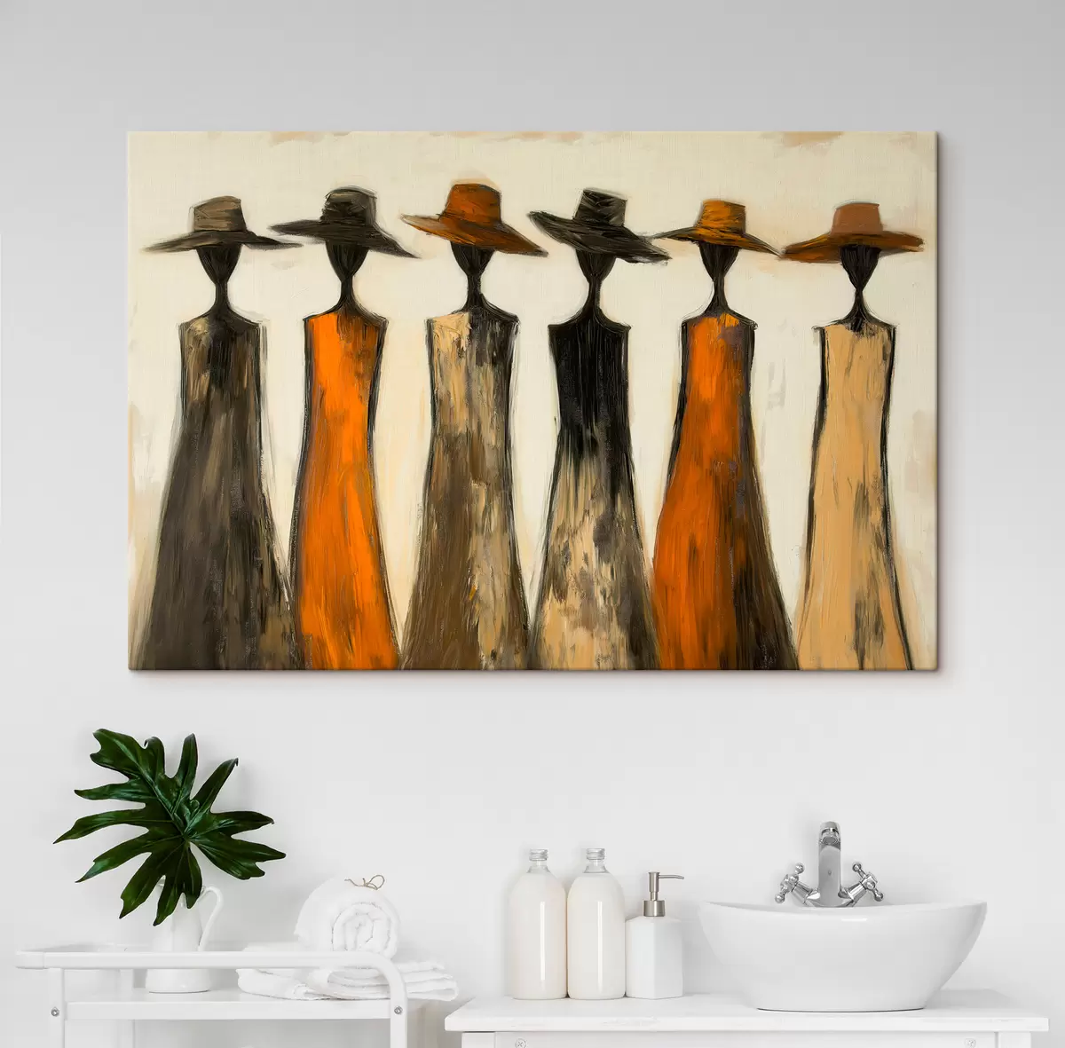 wall murals Silhouettes in Hats s51064