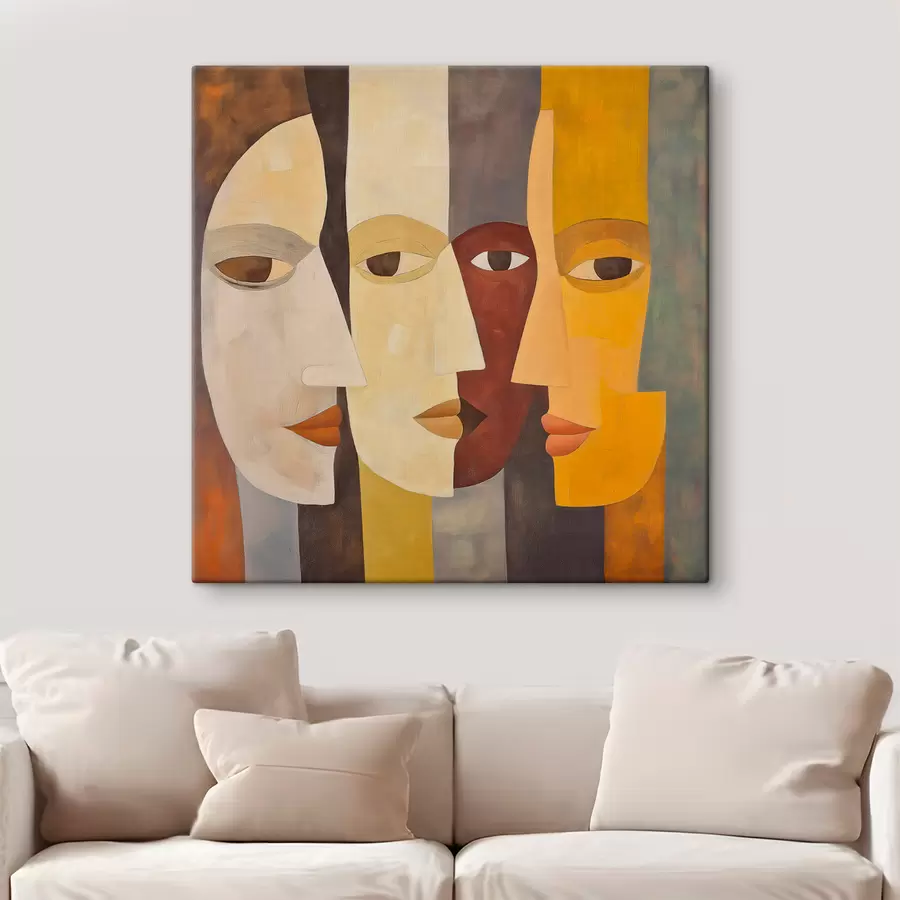 wall murals Abstract Faces s51068