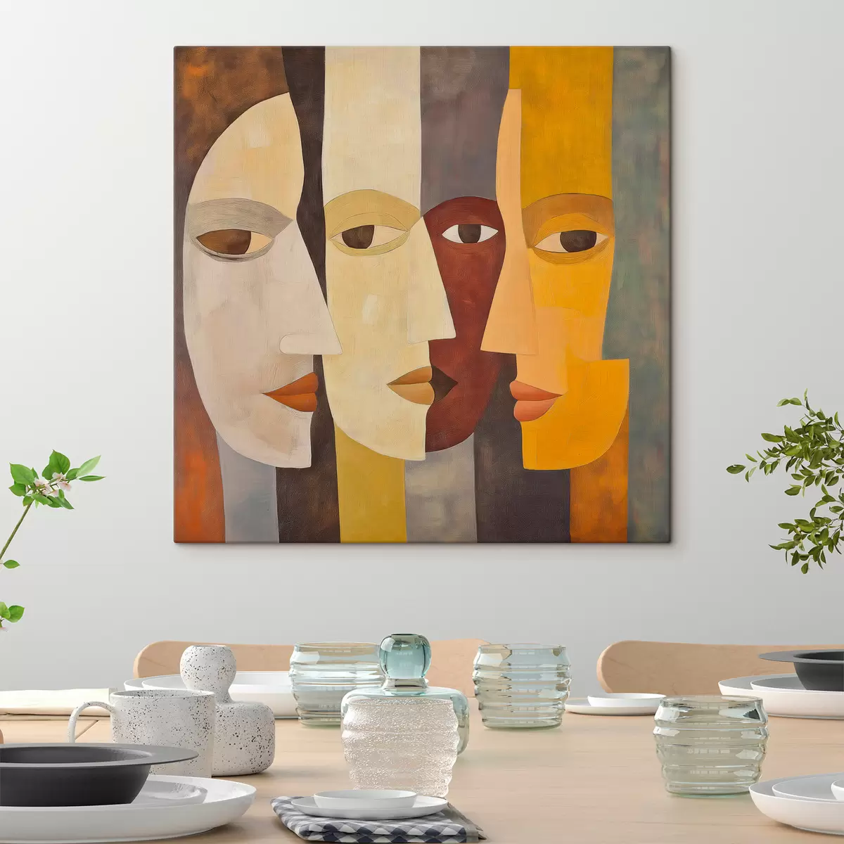 wall murals Abstract Faces s51068