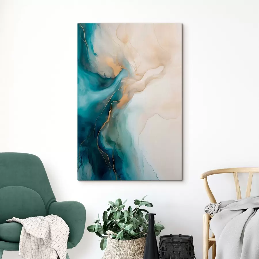 wall murals Azure and Sand Marble Waves s51082