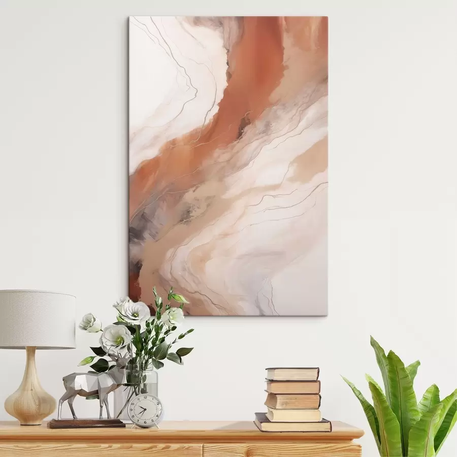 wall murals Warm Terracotta Fluid Art Waves s51085