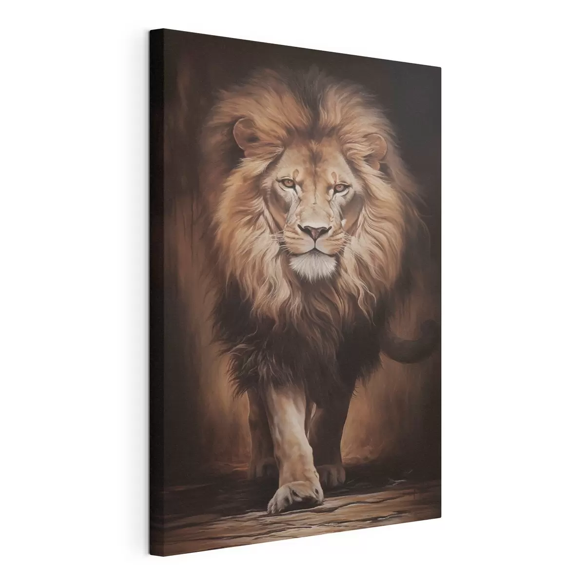 murales Majestuoso león en un interior oscuro s51087