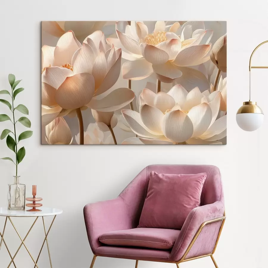 wall murals Delicate Water Lilies and Lotuses s51092
