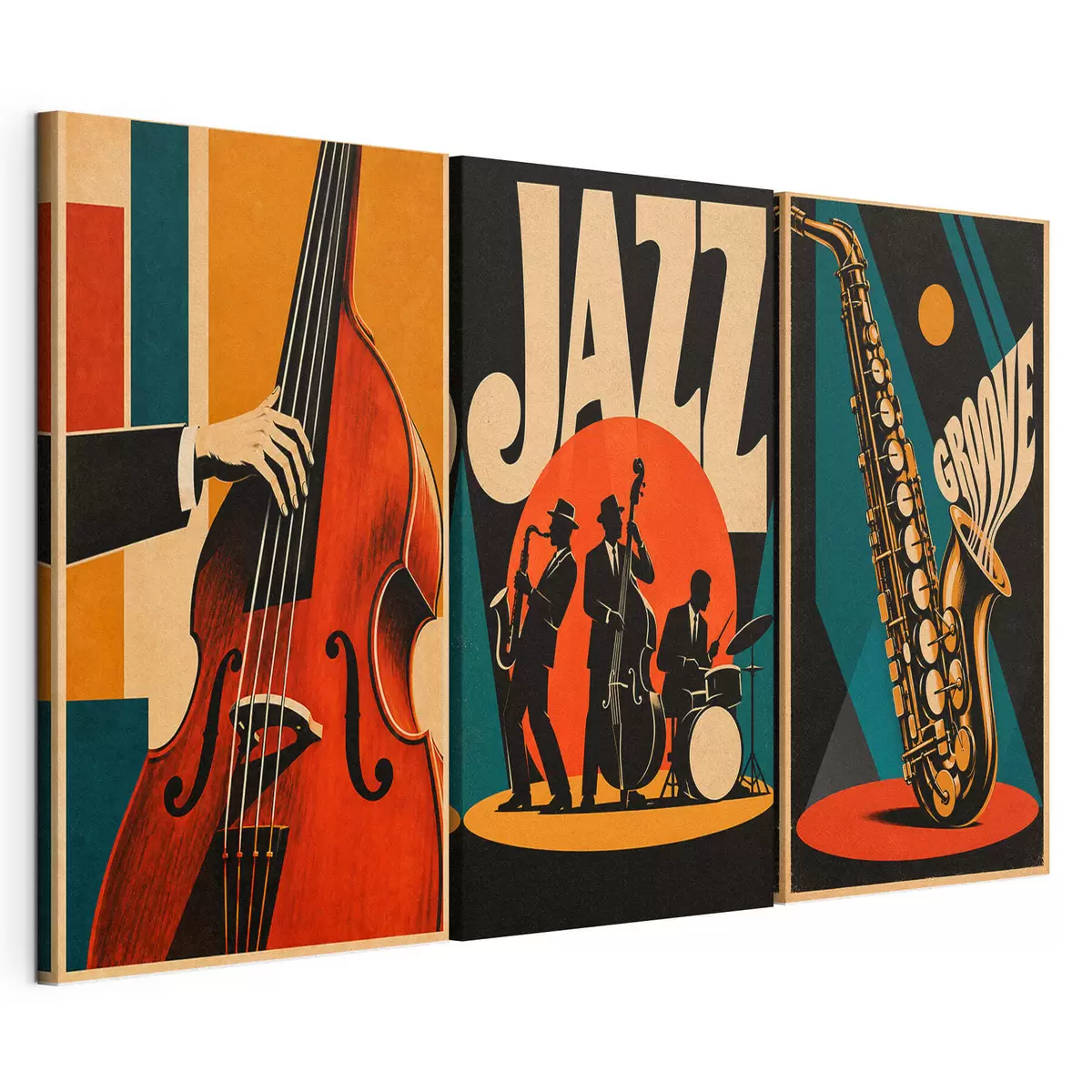 wall murals Jazz musicians performing in vibrant colors m31114
