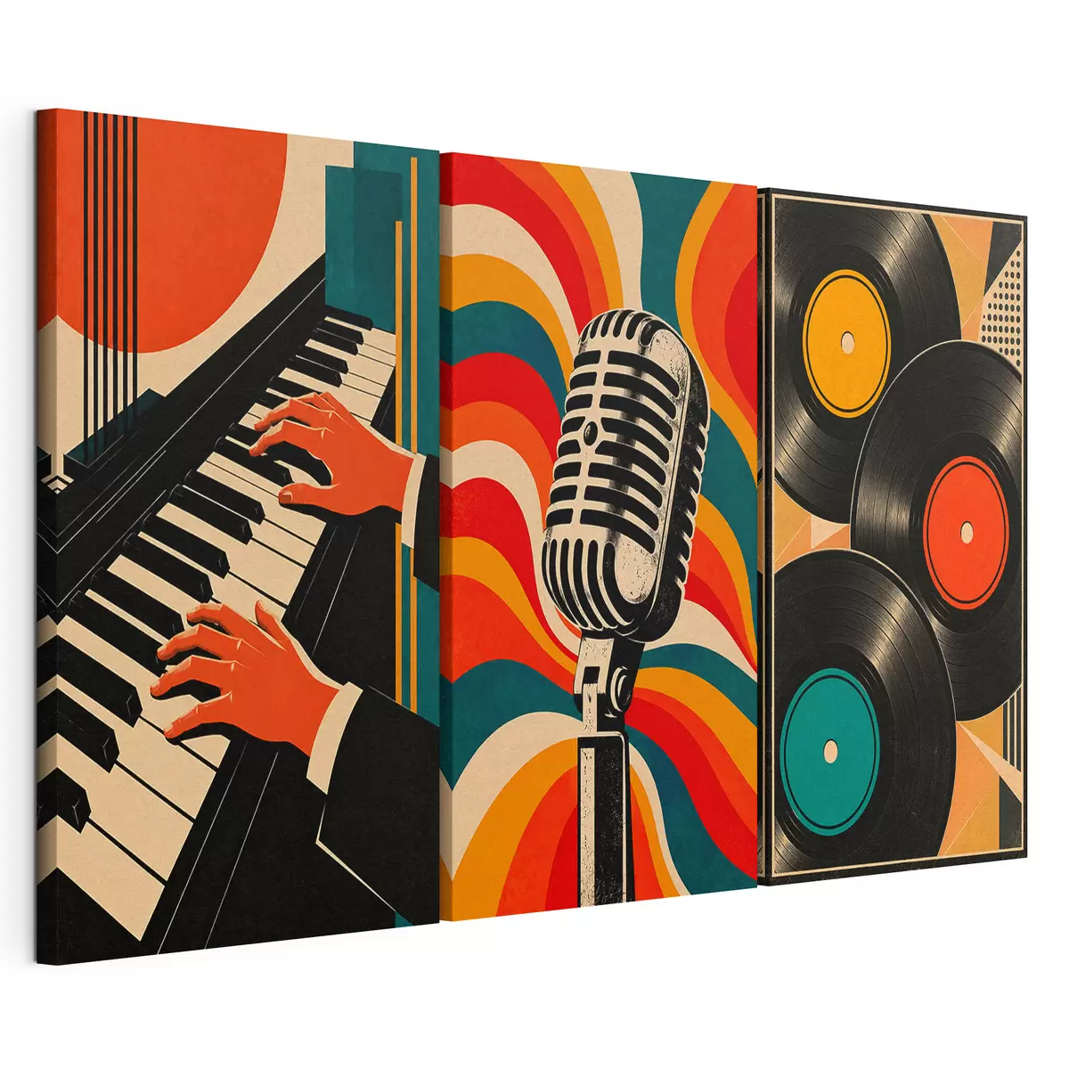 wall murals Musical elements in vibrant colors m31115