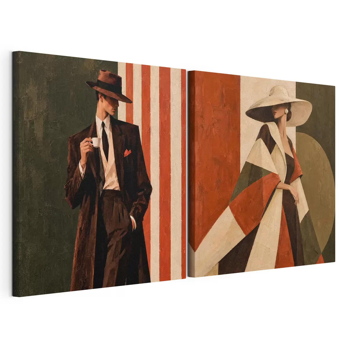wall murals Elegant figures in stylish attire m31116
