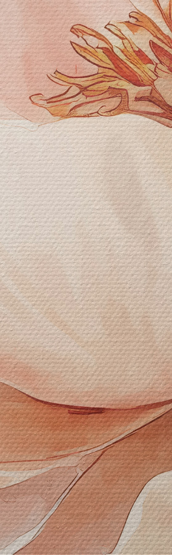 murales Flor en acuarela rosa-beige s51098