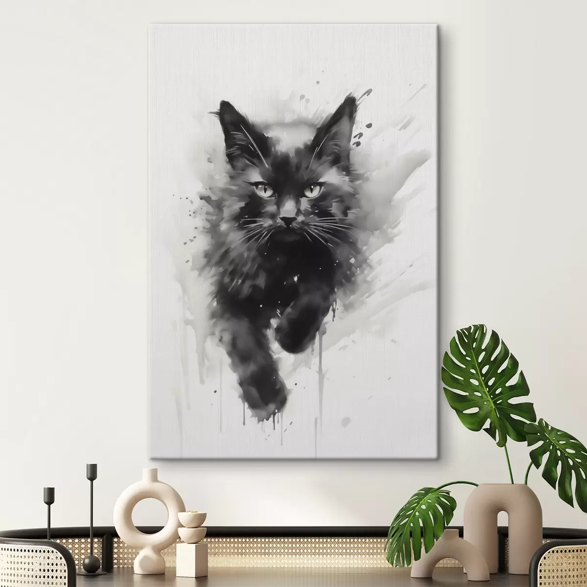 wall murals Cat, imitation of a painting s51168