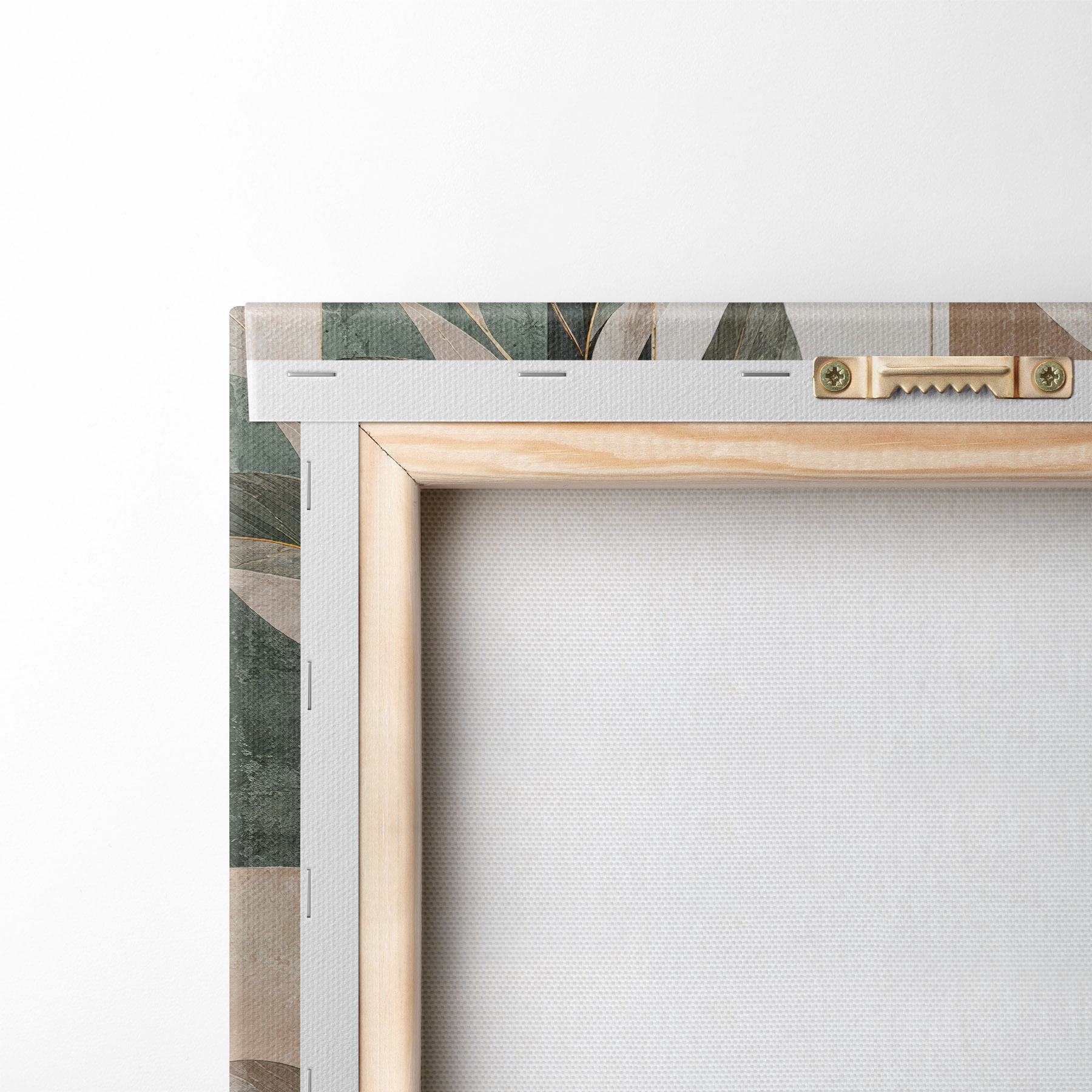 wall murals Abstraction with a branch of leaves m31117