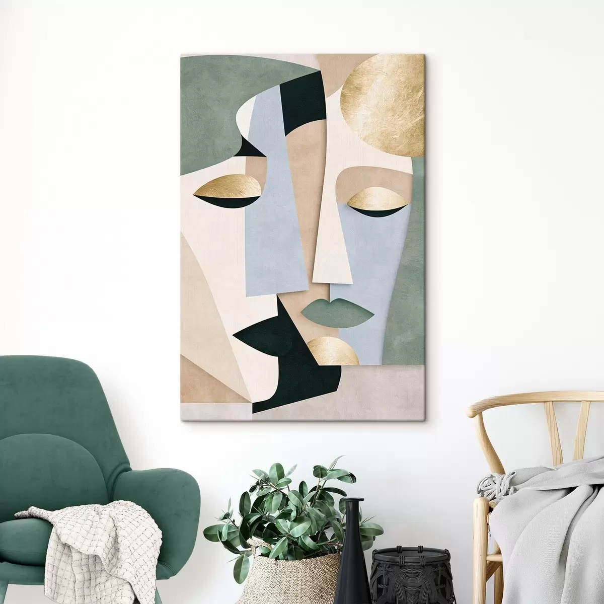 wall murals Abstract geometric faces s51178