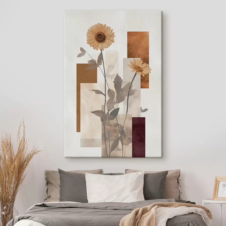 Wall Mural Photo Wallpaper Flowers and geometric shapes s51179