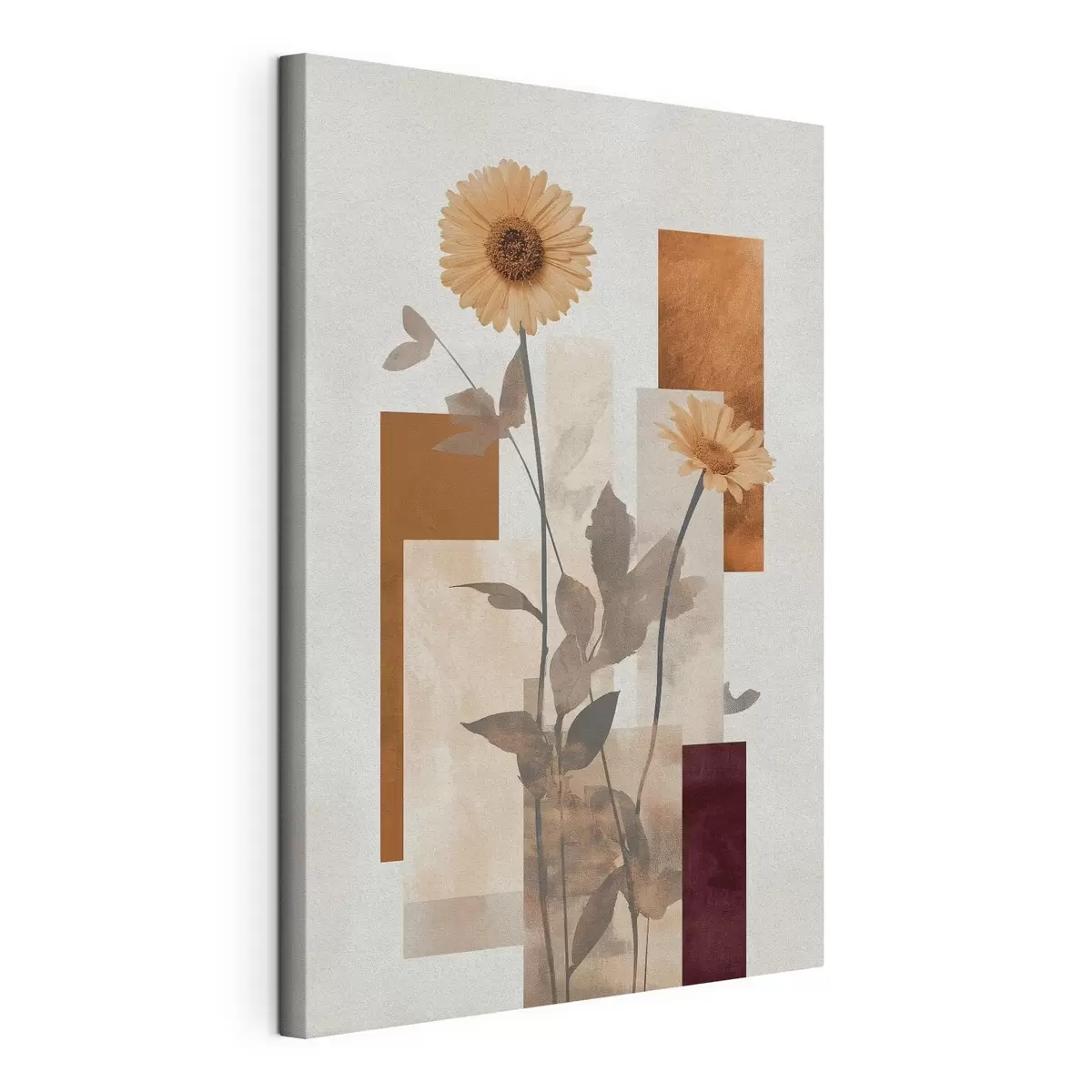 wall murals Flowers and geometric shapes s51179