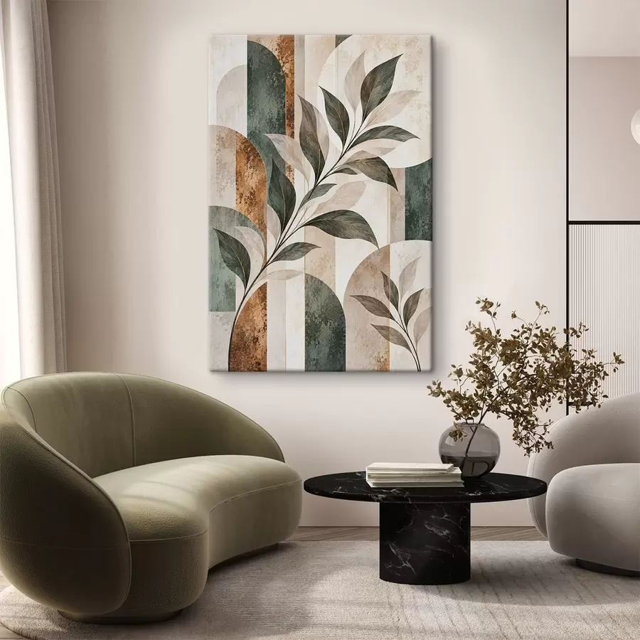 Wall Mural Photo Wallpaper Abstraction with a branch of leaves s51181