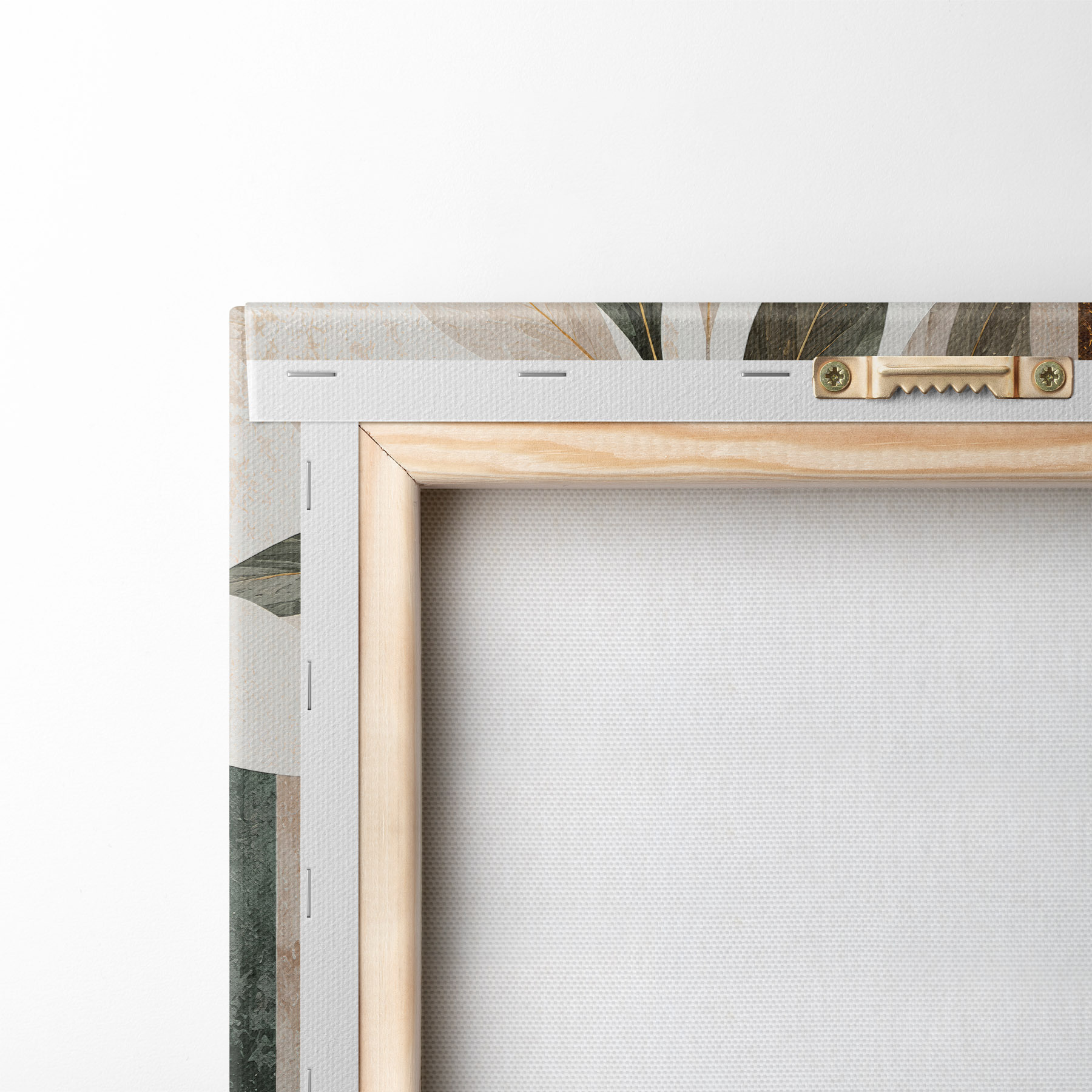 wall murals Abstraction with a branch of leaves s51181