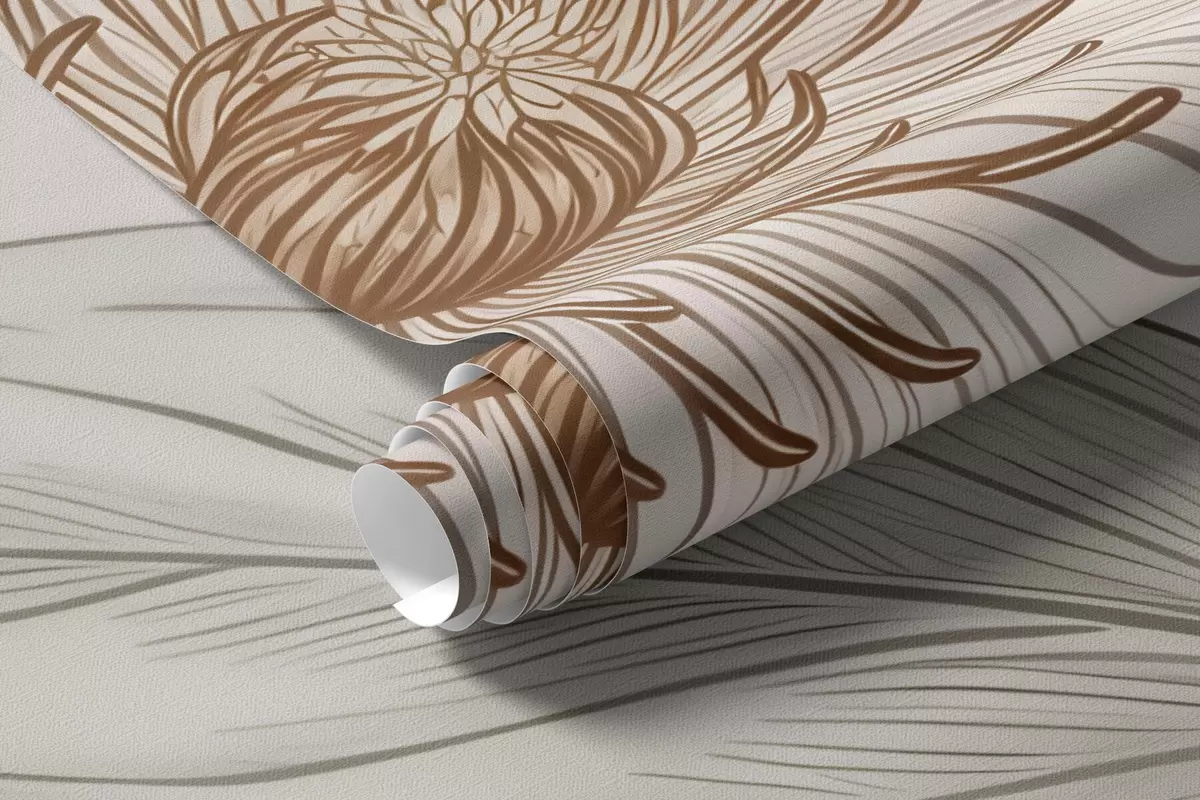 wall murals Elegant white botanical flowers with delicate branches w10099