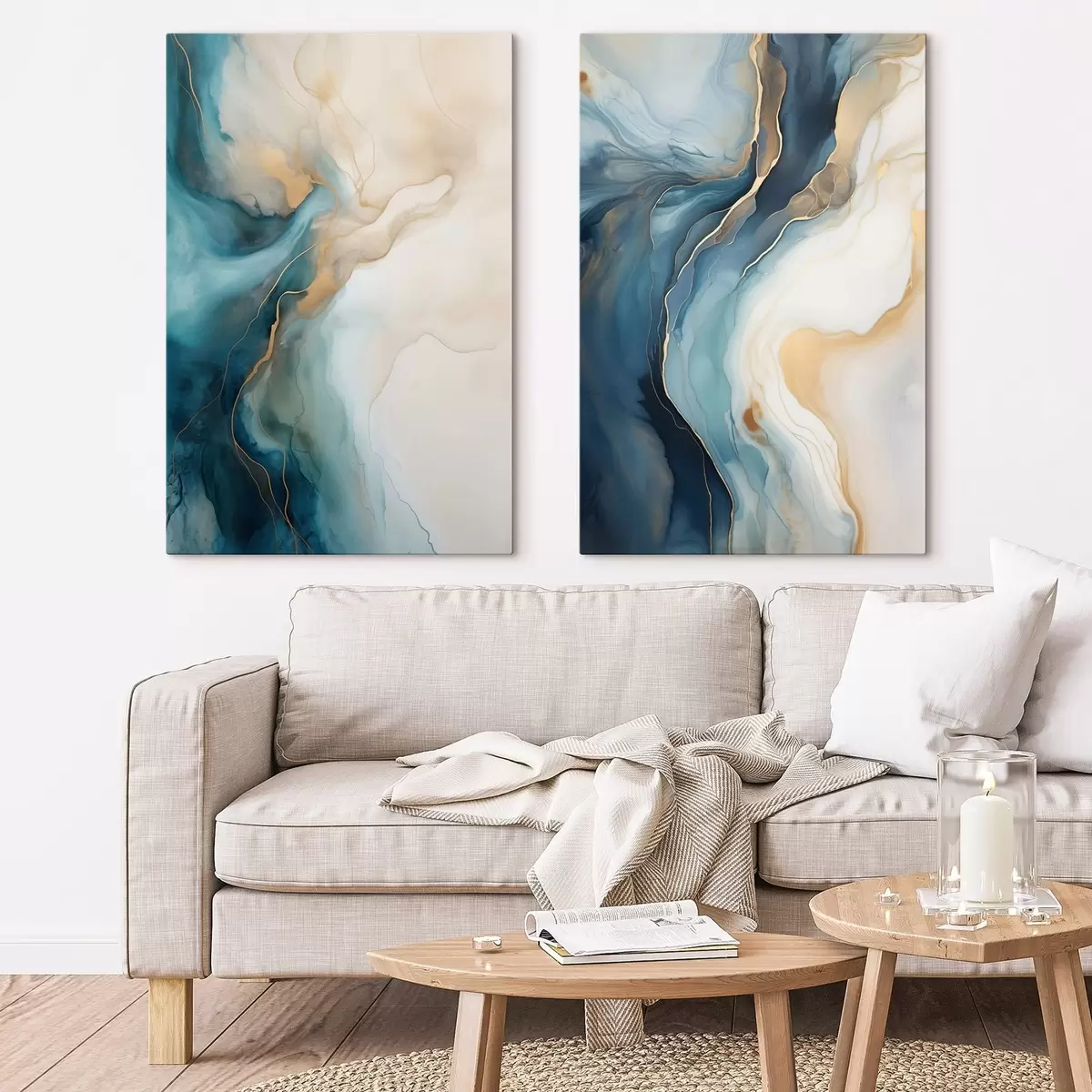 wall murals Azure and Emerald Marble Waves m31088
