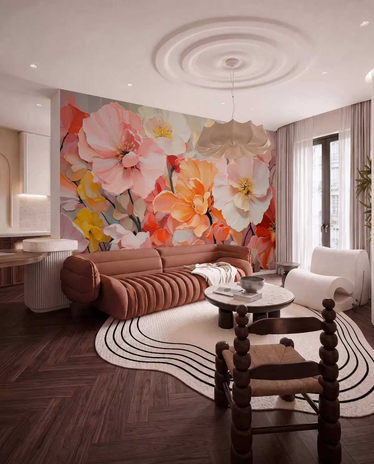 wall murals Fantasy flowers w05908