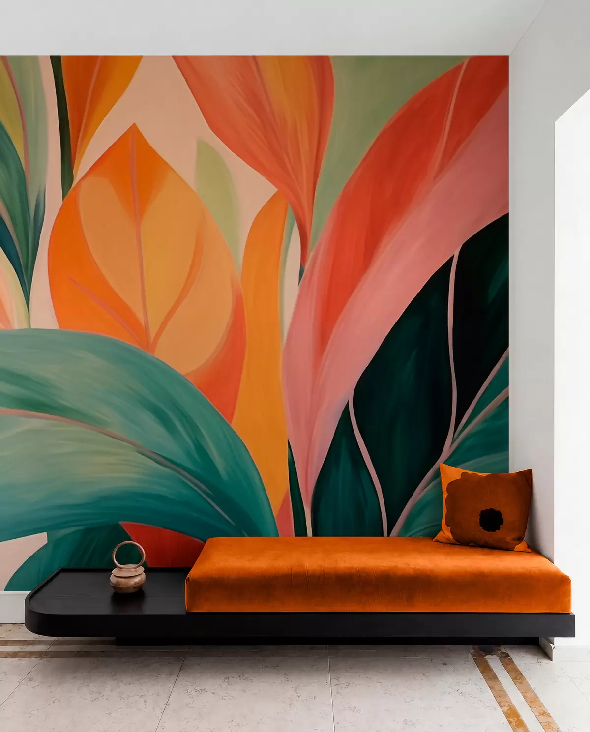 wall murals Colorful, pointed leaves w06005
