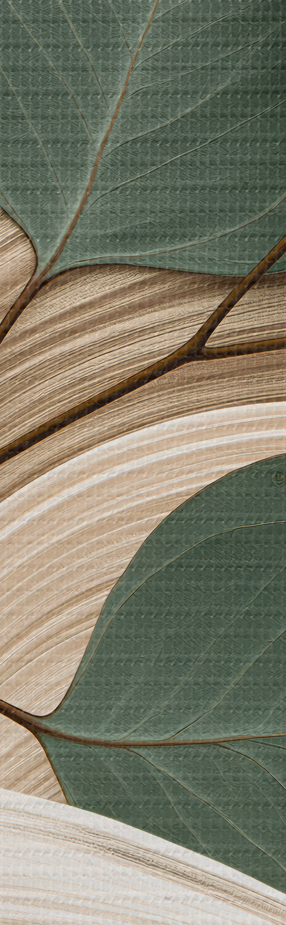 wall murals Abstract leaves and wavy lines s51283