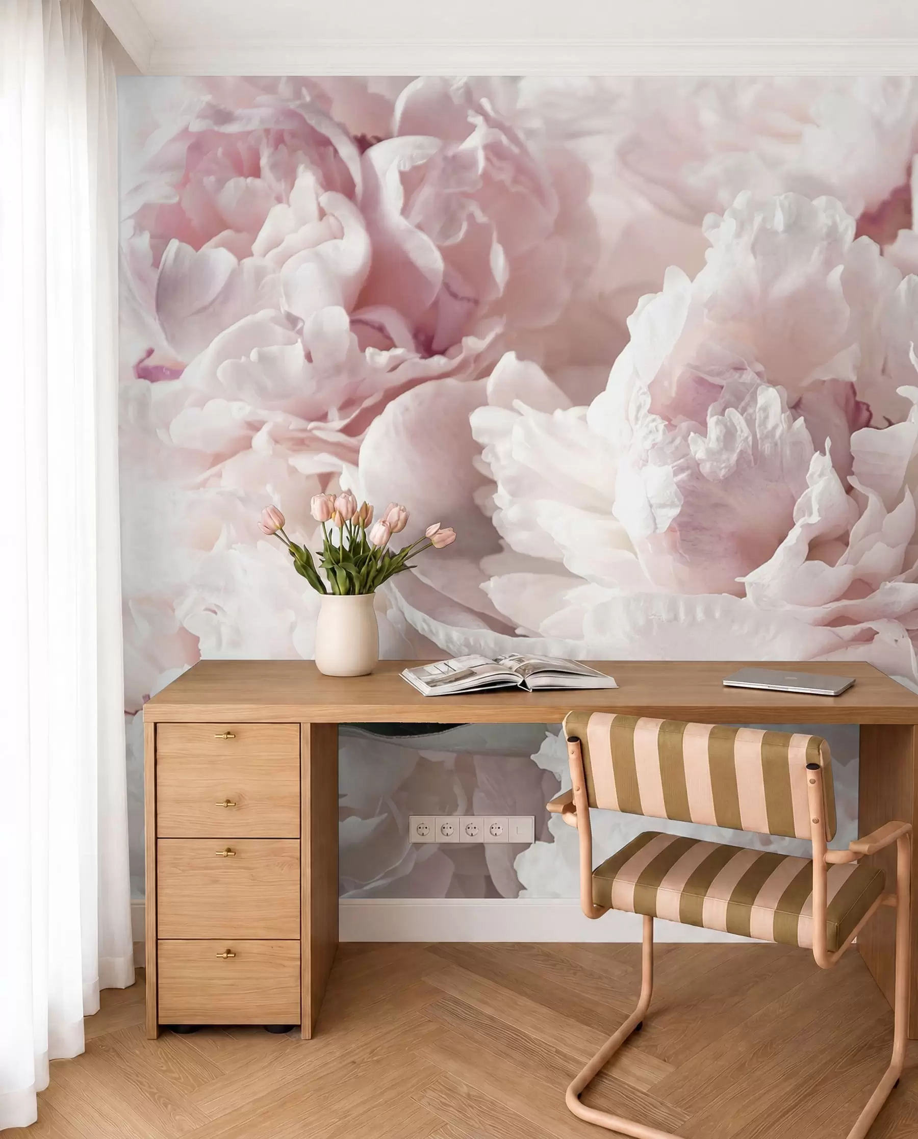 wall murals Pale pink peonies u59600