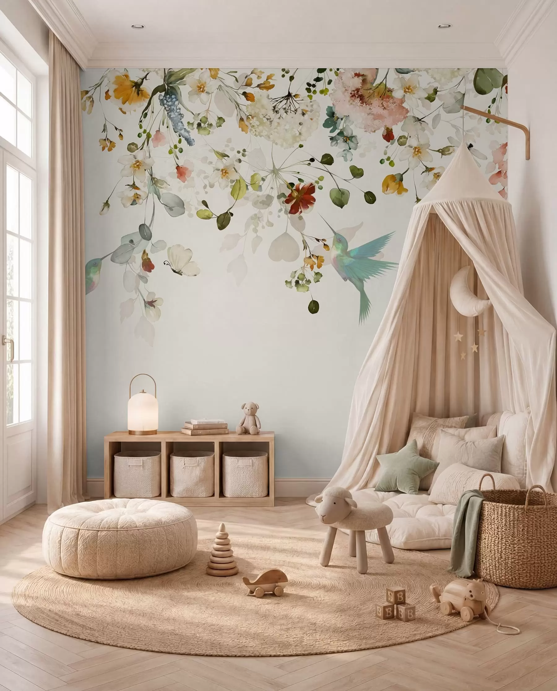 wall murals Hummingbirds in Floral Trails u59610