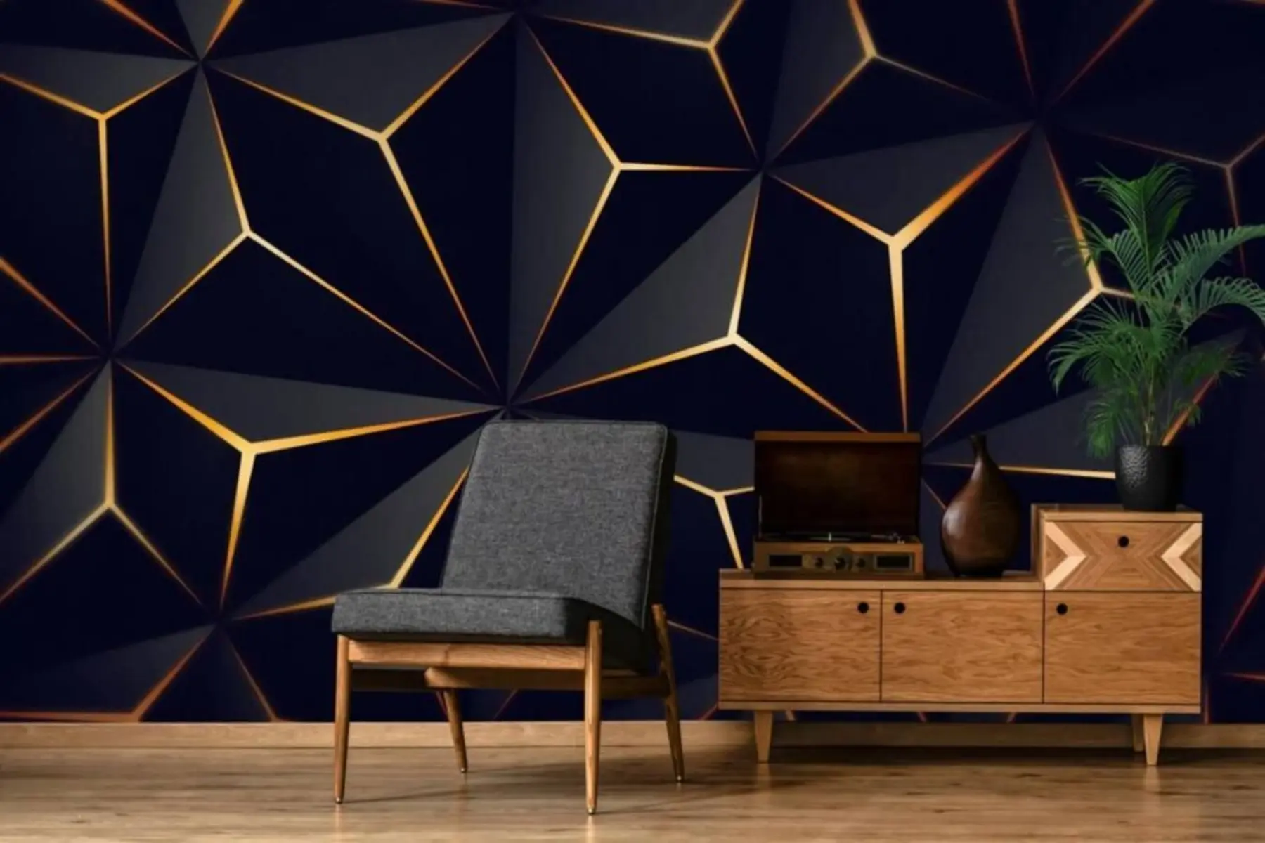 peintures murales Triangle noir u72104