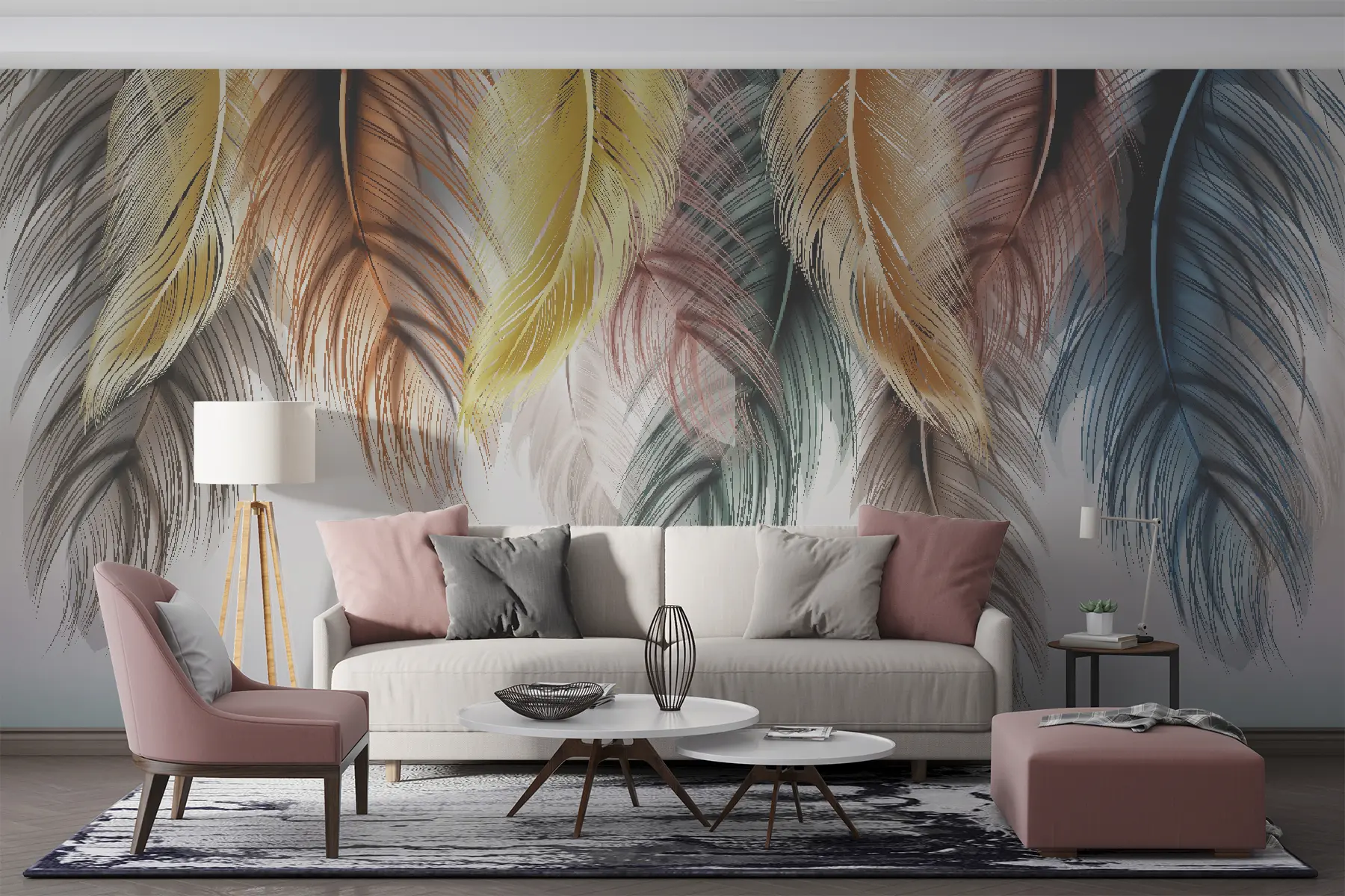 Wall Mural Photo Wallpaper Feather, animal product e eyelash u35491